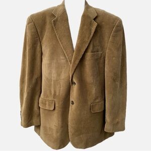 Vintage Chaps Ralph Lauren Wide Wale Corduroy Camel Blazer 42R Made In Canada